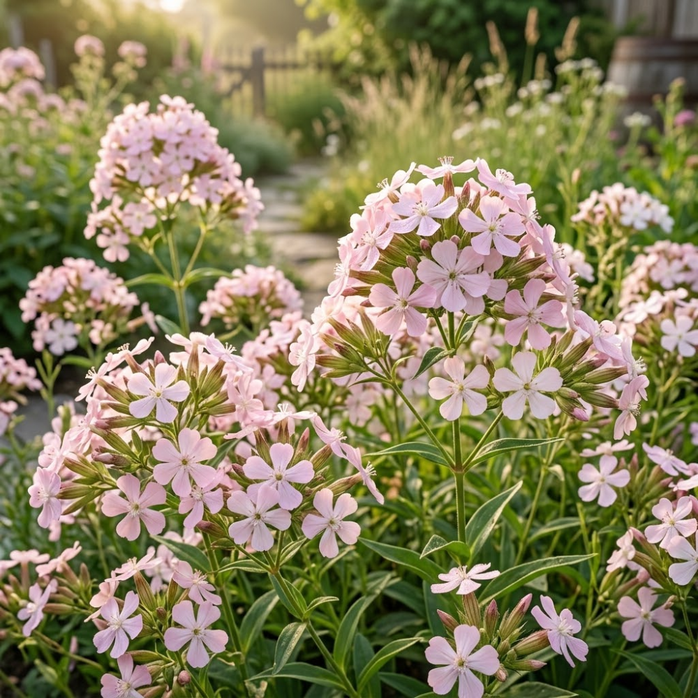 900 Pcs Pink Rock Soapwort Flower Seeds, Cold-Hardy Perennial Plants, Grow Robust Pink Blooms for Ground Cover