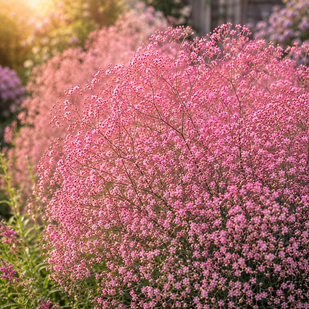 300 Pcs Carmine Baby's Breath Seeds Perennial for Outdoors, Easy to Care Outdoor Yard Floral Décor, Low Maintenance Displays