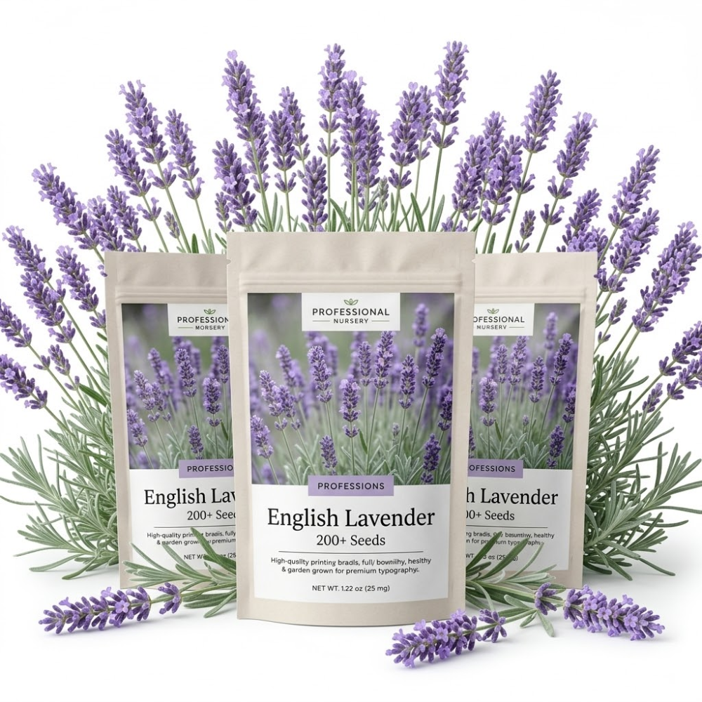 3 Pack English Lavender Seeds (600 Seeds), Stunning Cold-Hardy Aromatic Herb for Outdoor Gardens, Sturdy Growth with Striking Purple Blooms