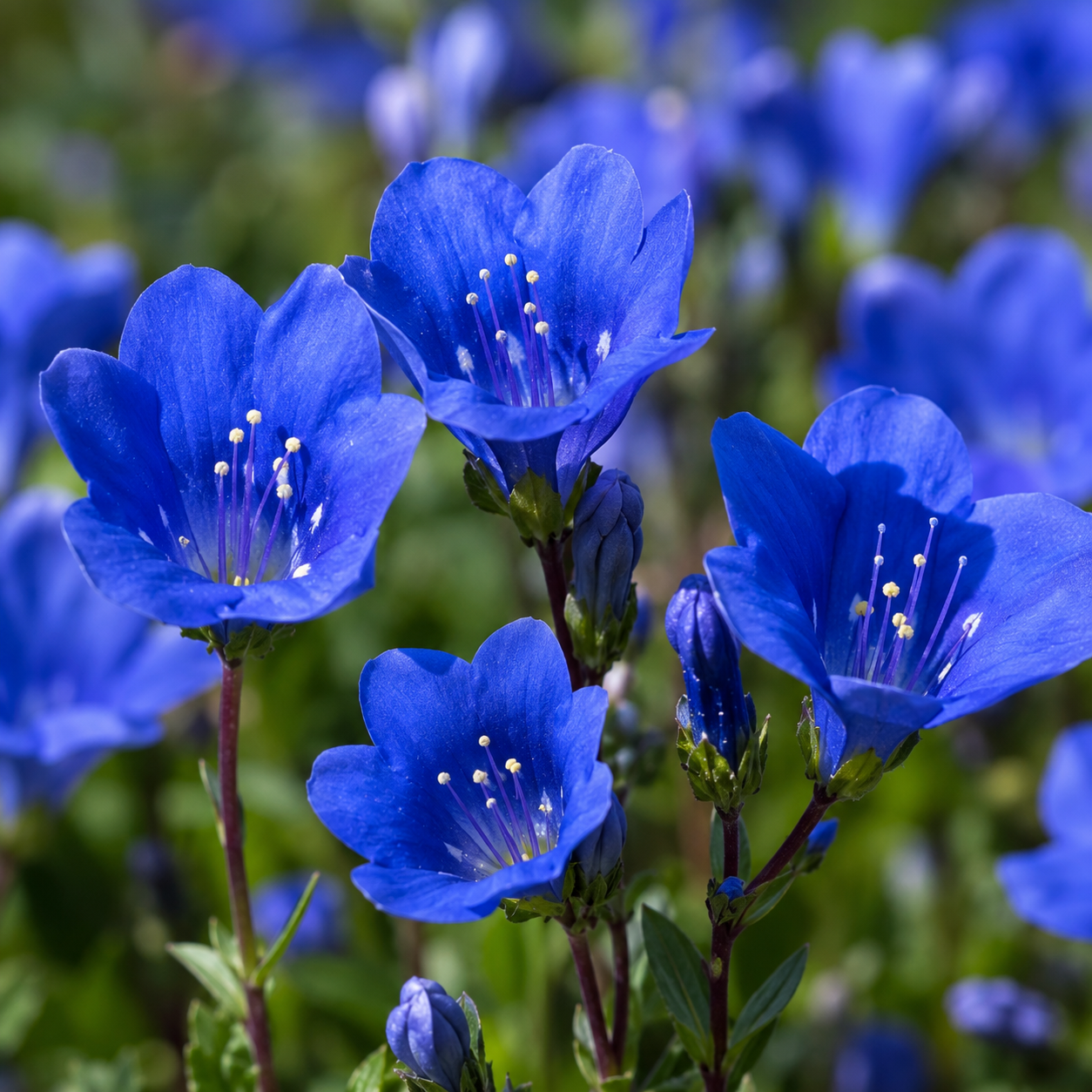 1500 California Bluebell Seeds for Planting Outdoors, Non GMO, Heirloom, Easy to Grow, High-Yield Deep Blue Bell-Shaped Bloom, Perfect for Garden Borders & Landscaping