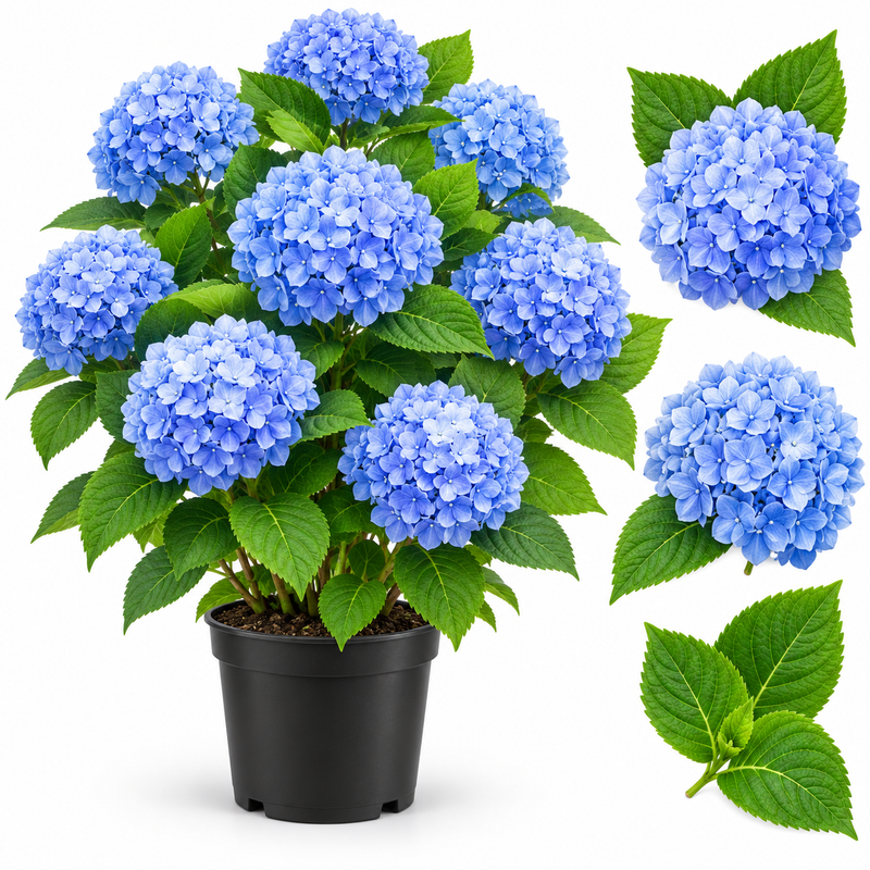 Nikko Blue Hydrangea Shrub Live Plant | Gallon Size Pot | Low Maintenance Flowering Deciduous Plant