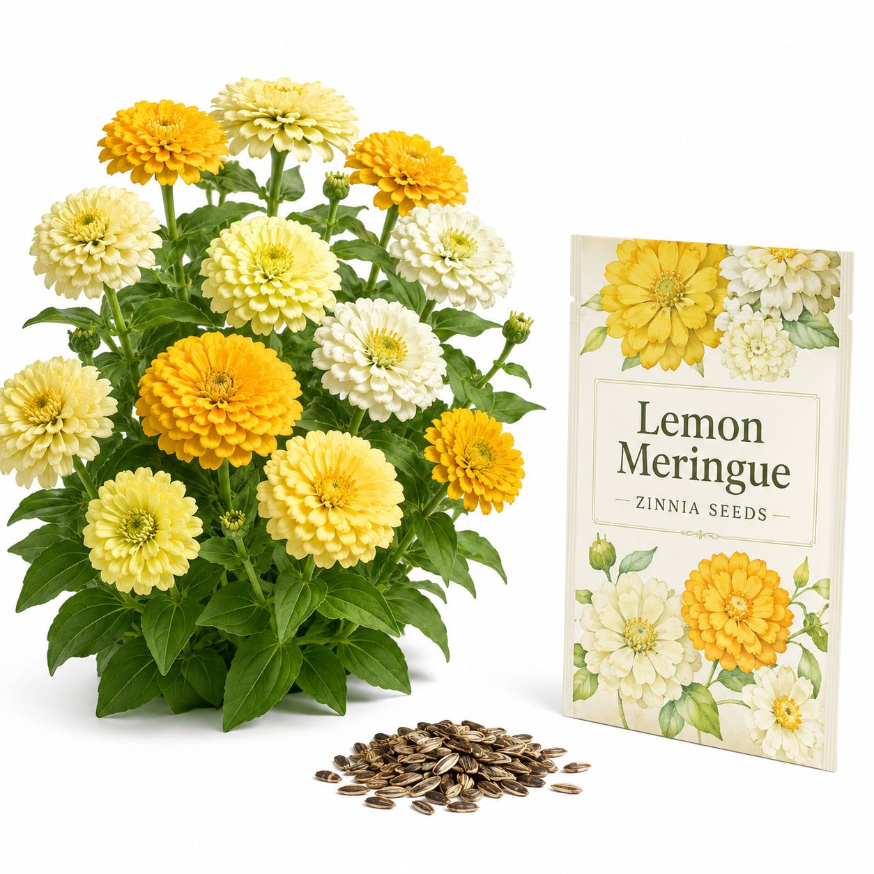 100 Zinnia Seeds Mix, Non-GMO Zinnia elegans, High Yield, Easy to Grow, Vibrant Colorful Flower Mix for Cut Garden