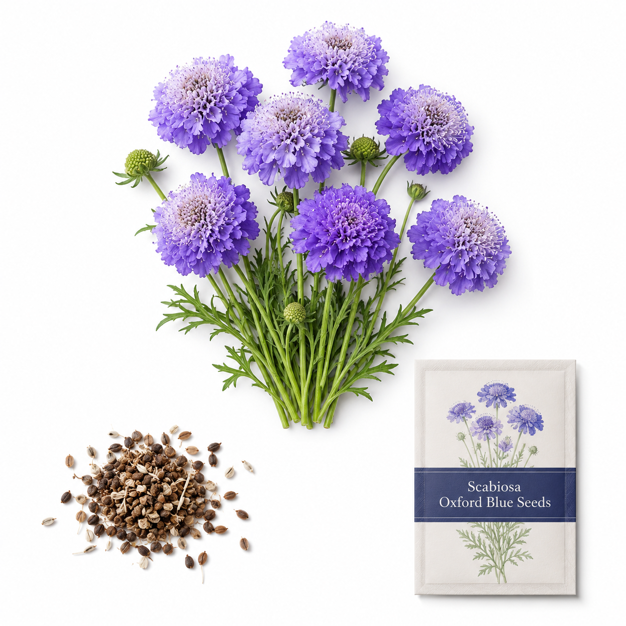 50 Scabiosa Seeds for Planting, Non-GMO Scabiosa atropurpurea, Easy to Grow, Annual, Vibrant Multi-Color Pincushion Flower Seeds for Gardens