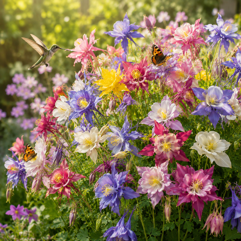 120 Pcs McKana Giant Columbine Seeds for Planting, Non GMO, Aquilegia hybrida Seeds, Perennial, Giant Multi-Color Flower for Shade Gardens and Yard Borders