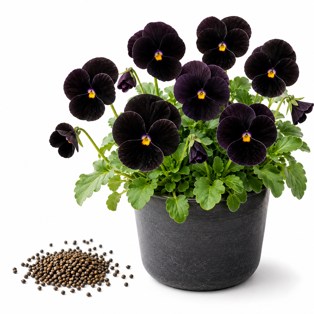 25 Sorbet Series Black Delight Viola Seeds, Non GMO, Easy to Grow, Cool Season Flower Seeds for Outdoor Planting