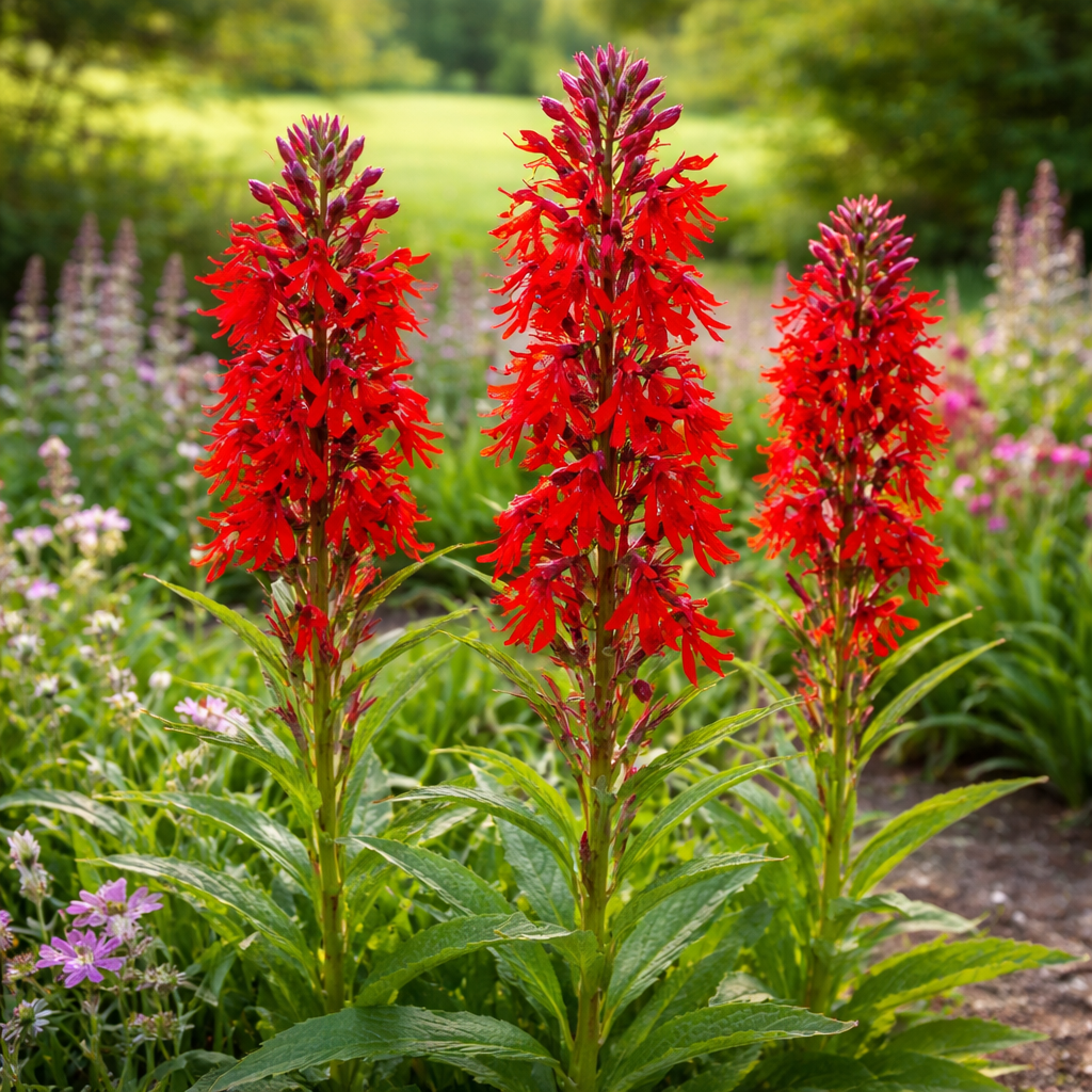 250 Red Cardinal Flower Seeds, Non-GMO Lobelia cardinalis Seeds, Easy to Grow, Vibrant Scarlet Red Flower Spikes, Perennial Wildflower Seeds for Gardens