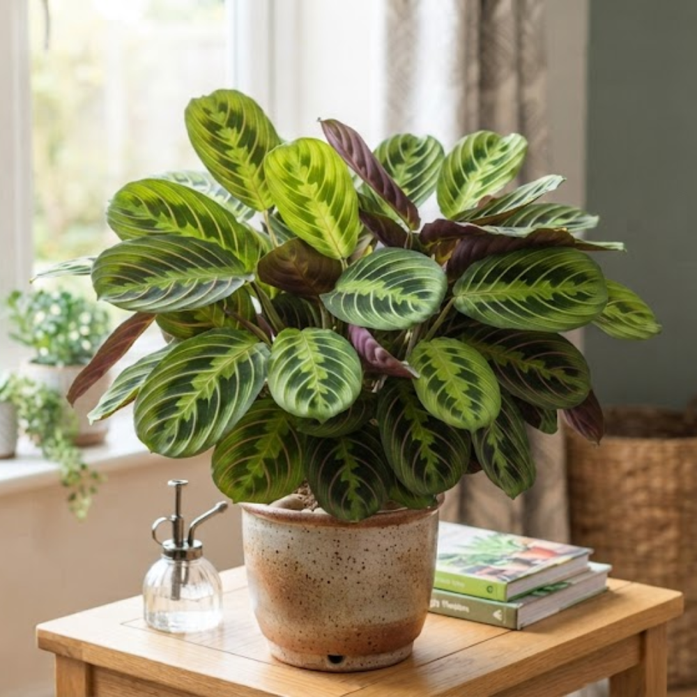 2 Lemon Lime Prayer Plant Live, 4 Inch Pot Size, Potted Indoor Plant, Low Maintenance Foliage Plant for Bright Indirect Light