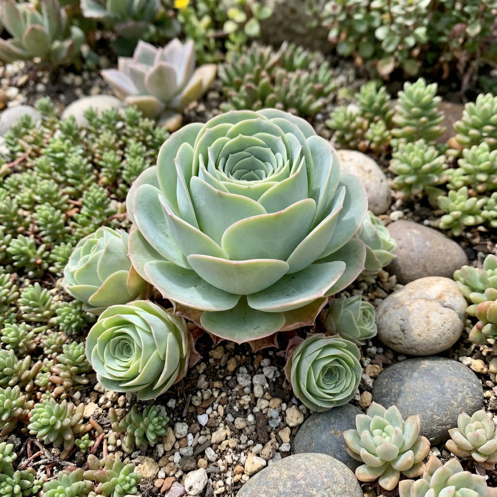 Live Mountain Rose Succulent | Greenovia Dodrentalis in 2-Inch Pot | Dormant Rose-Bud Shaped Succulent | Established Root System for Terrariums and Windowsills