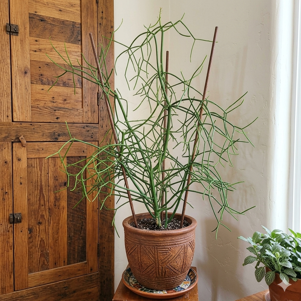 Pencil Cactus Bare Root Live Plant | Variegated Pencil Plant Live Succulent | Decorative Cactus Pencils | Live Indoor Cactus Plant for Home Decor, Office Spaces & Gift Ideas