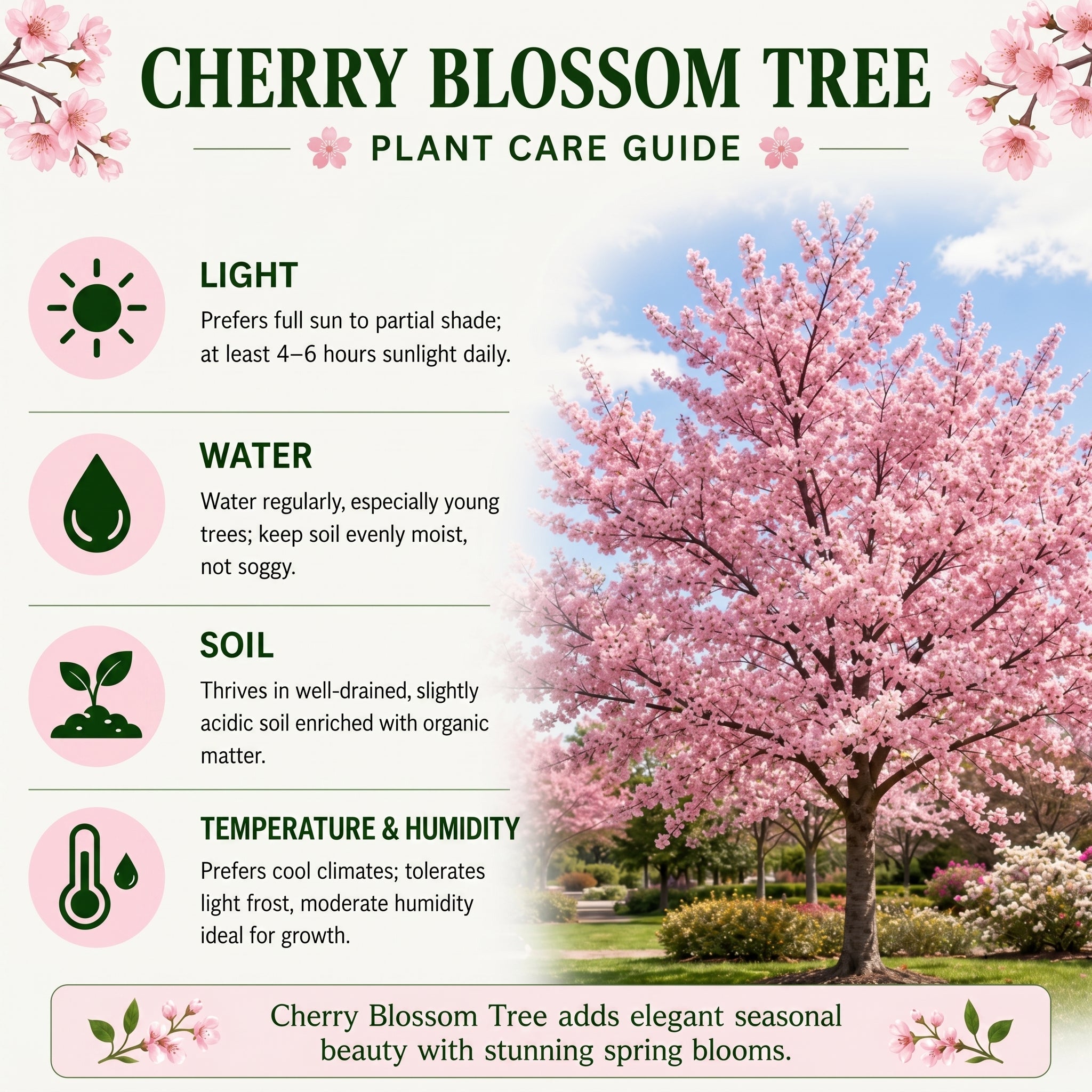 (No Ship to CA, HI, AK) Kwanzan Cherry Blossom Tree in Gallon Pot, 3 Ft Tall Japanese Cherry Blossom Tree, Hardy Ornamental Flowering Tree for Garden Borders, Pathways, and Front Yards