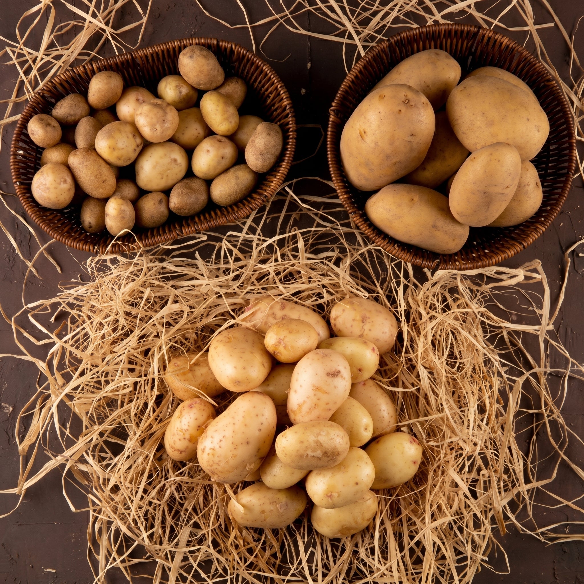 Color Mix Seed Potatoes for Planting Outdoors, Yukon Gold - Red - Russet Potatoes Seeds, 2lbs, Ideal for Home Gardening, Cooking & Containers