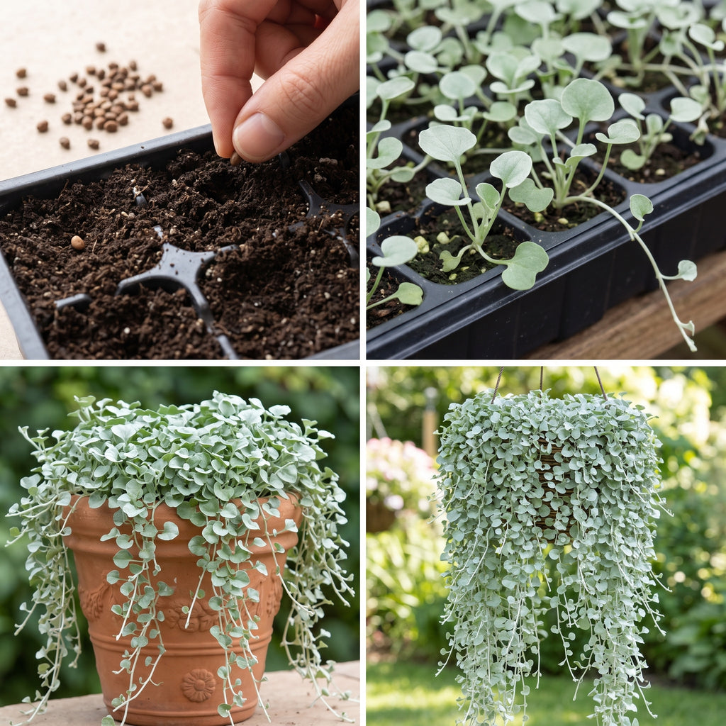 Silver Falls Dichondra Seeds, 20 Pcs,Non GMO, Low Maintenance, Decorative Cascading Plants for Hanging Planters & Outdoor Spaces