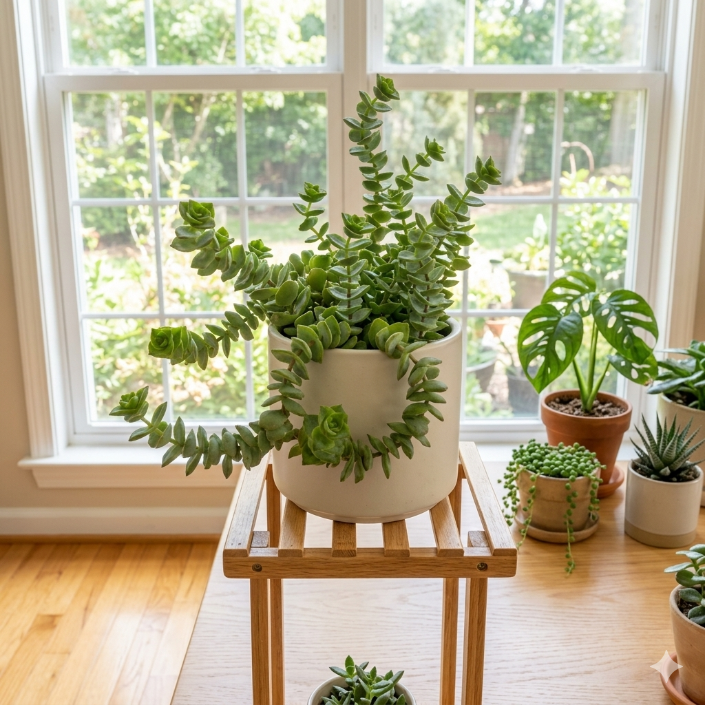 Crassula String of Buttons Live Plant | Compact Trailing Succulent in 2 Inch Pot | Plant for Home Office, Wedding Hanging Decoration & DIY Projects