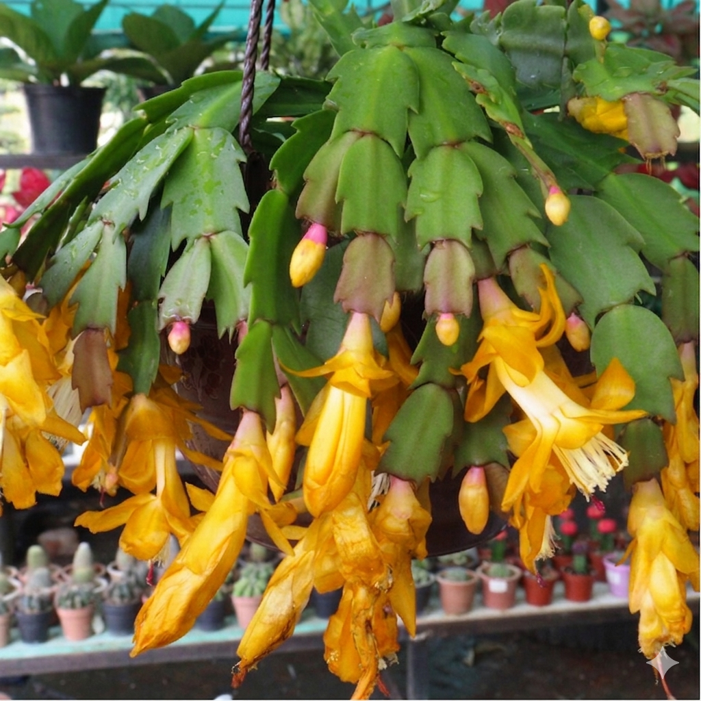 2 Yellow Christmas Cactus | 3–4 Inch Tall Christmas Live Plant | Easy to Grow Indoor Houseplant | Gift-Ready Houseplant for Home Décor, Friends & New Beginnings
