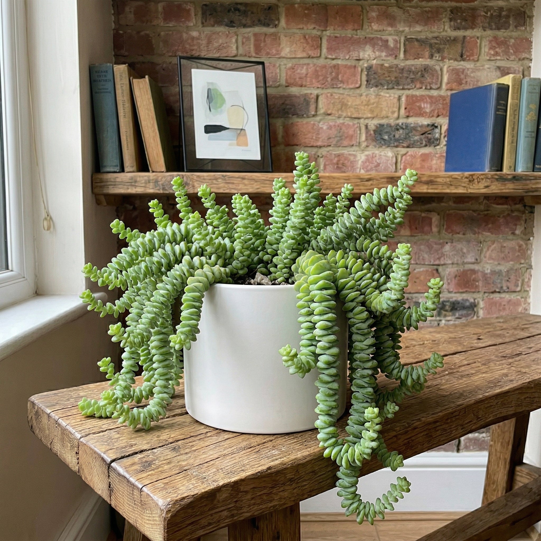 String of Buttons Live Plant | Compact Trailing Variegated Succulent in 4 Inch Pot | Plant for Home Office Decoration & DIY Projects