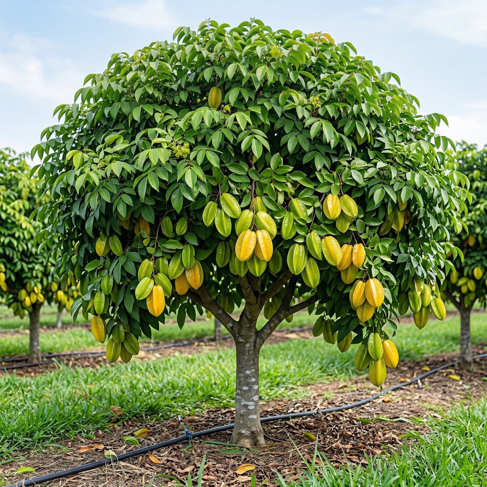 (No Ship to CA,HI,AK) Live Star Fruit Tree - 3 Gallon Pot | 30-36 Inches Tall | Self-Pollinating Fruit Tree | Well-Rooted Plant