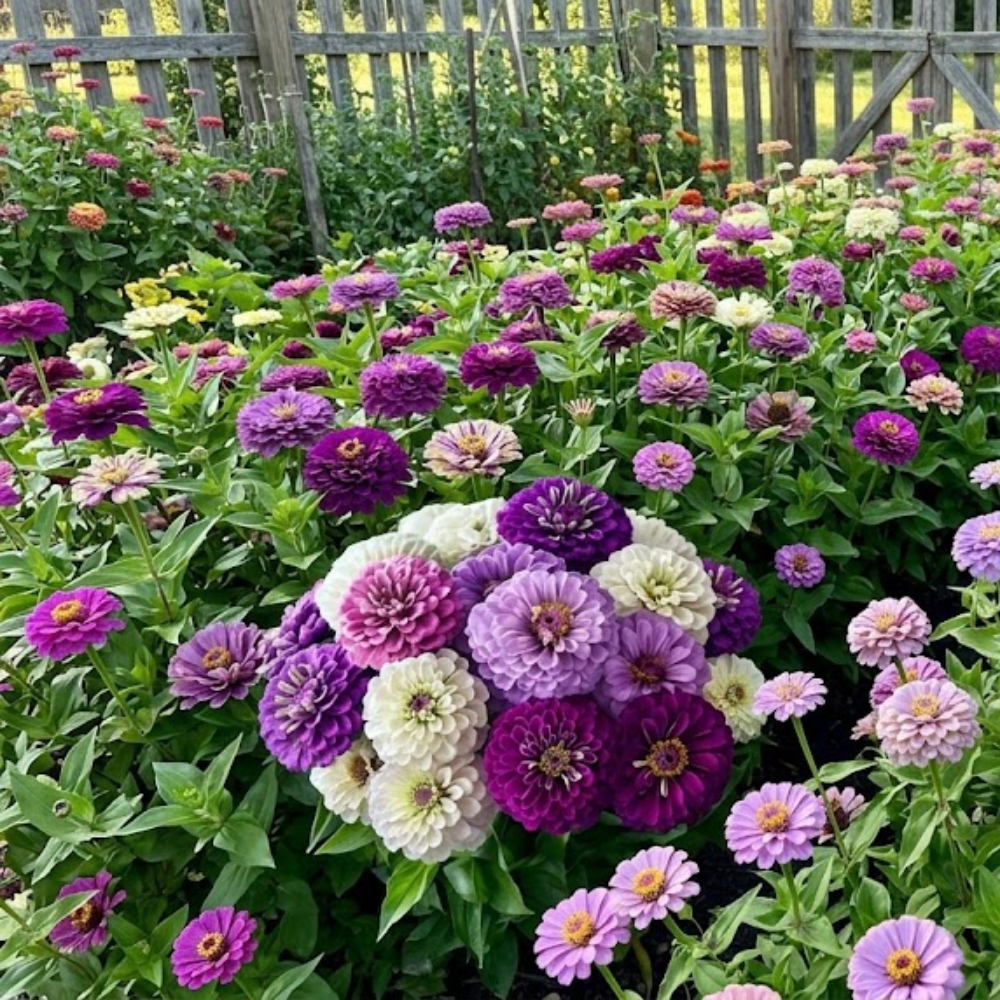 300 Blueberry Cheesecake Zinnia Seeds Mix, Non-GMO Wildflower Seeds, Charming Pastel Purple Cream Accent, Perfect Unique Seed Gift for Gardeners