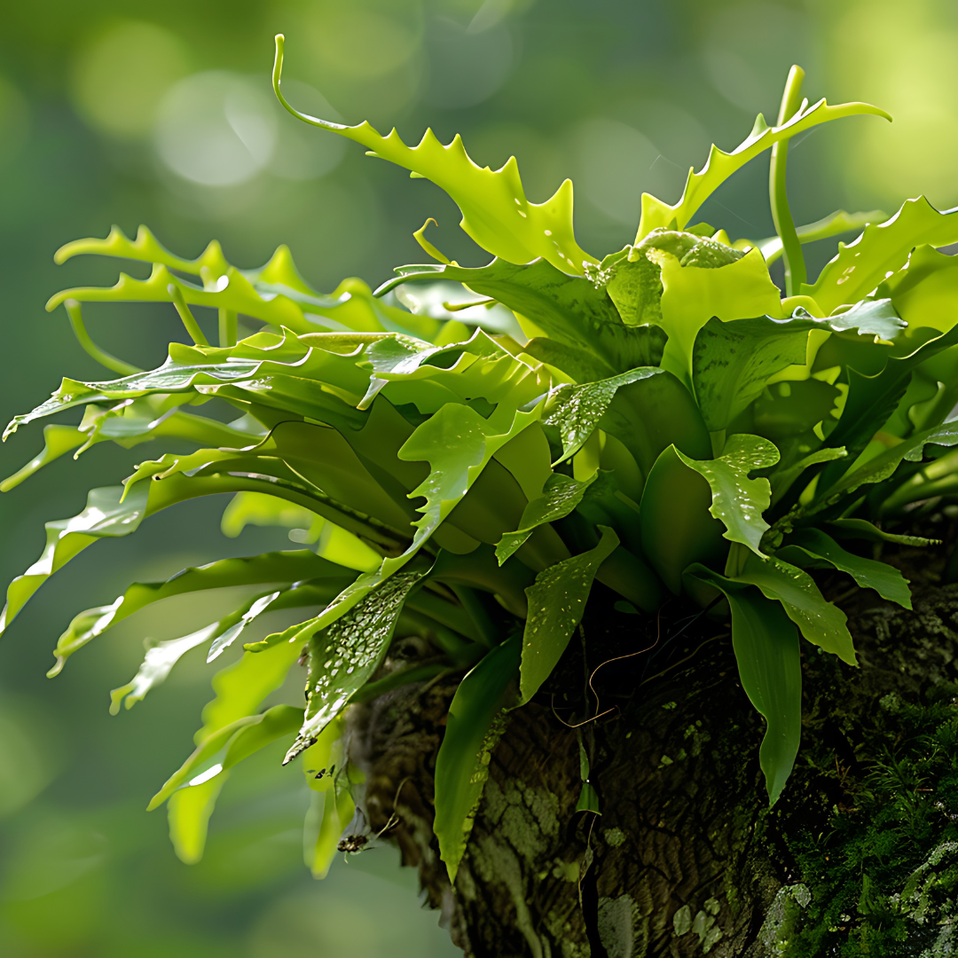 2 Staghorn Fern Live Plants, Stag Horn Fern Live Plant in 4 Inch Pot, Live Ferns Plants Indoor for Home Decor and Hanging Displays