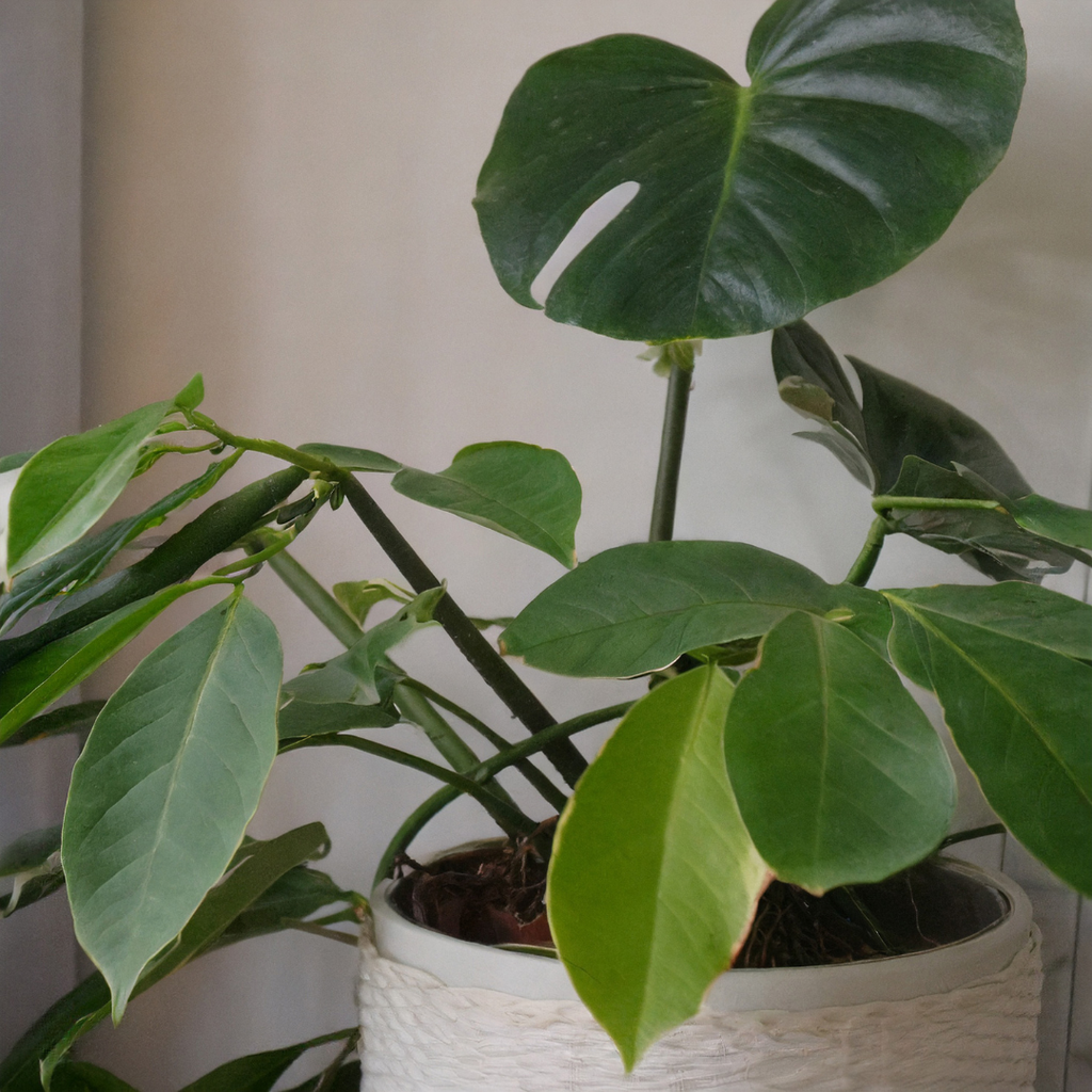 2 Monstera Thai Constellation Live Plant, 4 Inch Pot Size, Potted Indoor Plant, Low Maintenance Rare Variegated Shrub for Bright Indirect Light