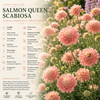 100 Pcs Salmon Queen Scabiosa Seeds for Planting, Grow Robust, Easy to Care Pincushion Blooms in, Pink & White for Yard Borders