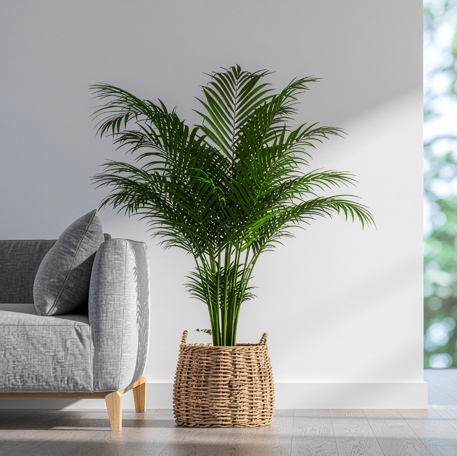 Parlor Palm, 4 Inch Pot Size, Potted Indoor Plant, Low Maintenance Tabletop Palm for Bright Indirect Light