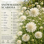50 Pcs Snowmaiden Scabiosa Seeds, Heirloom Non-GMO Pincushion Flowers, Low Maintenance Color Blooms for Cut Floral Bouquets
