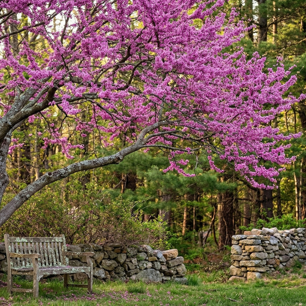 Eastern Redbud Tree Live Plant, 12-18 Inch Tall in Quart Pot, Cercis Canadensis Tree, Fast-Growing Spring-Blooming Ornamental Redbud, Low-Maintenance Starter Tree for Home Gardens