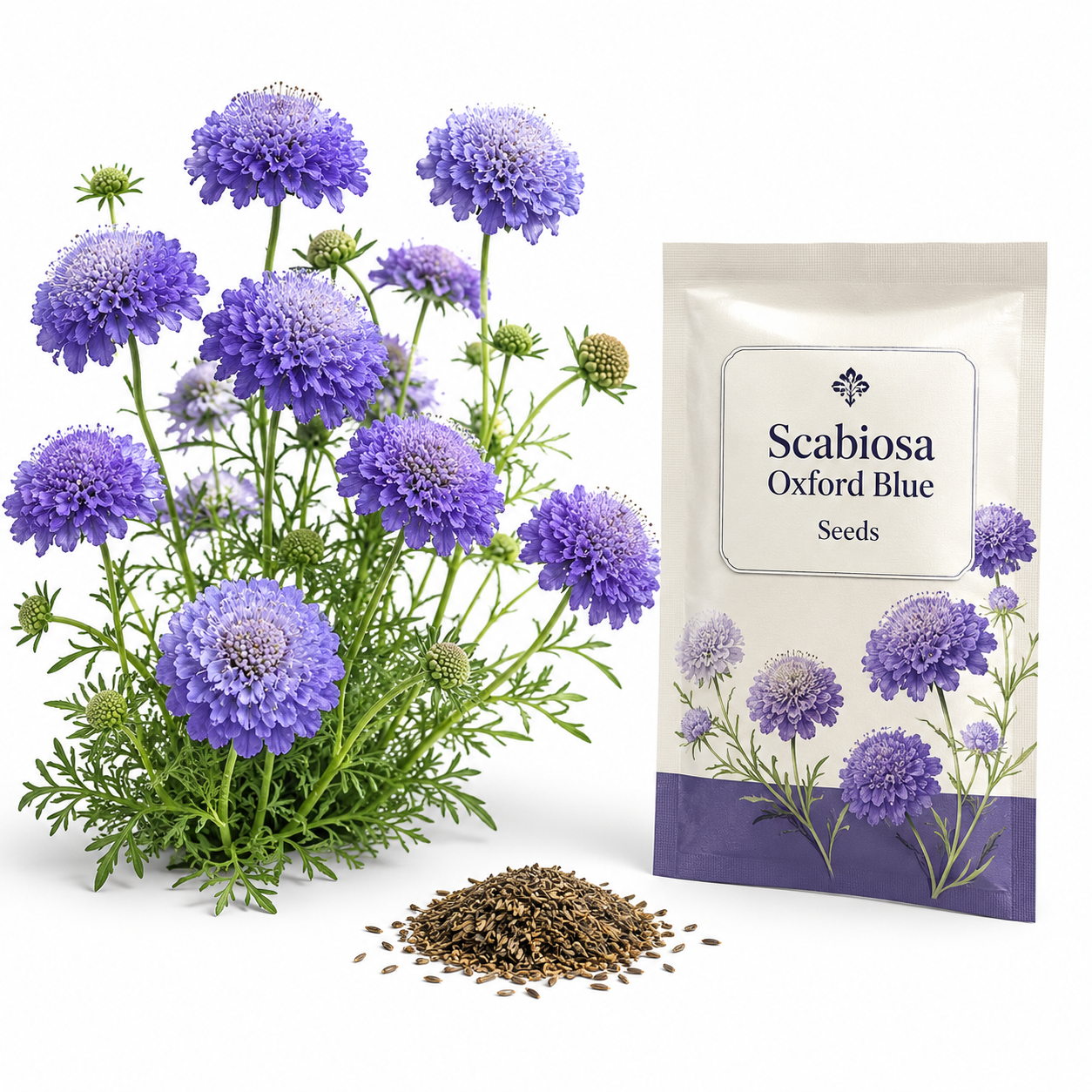 150 Scabiosa Seeds for Planting Outdoors, Non GMO, Fast Growing, Unique Multi-Color Pincushion Blooms, Charming Romantic Architectural Accent