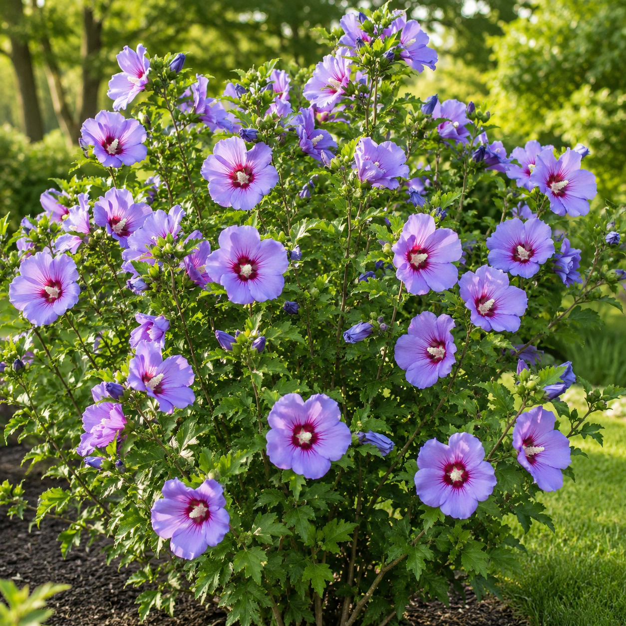 2 Purple Althea Live Plants (Rose of Sharon) | 10-12 Inch Tall Flowering Trees | Hardy Hibiscus Shrubs for Outdoor Planting, Landscaping & Garden Beds