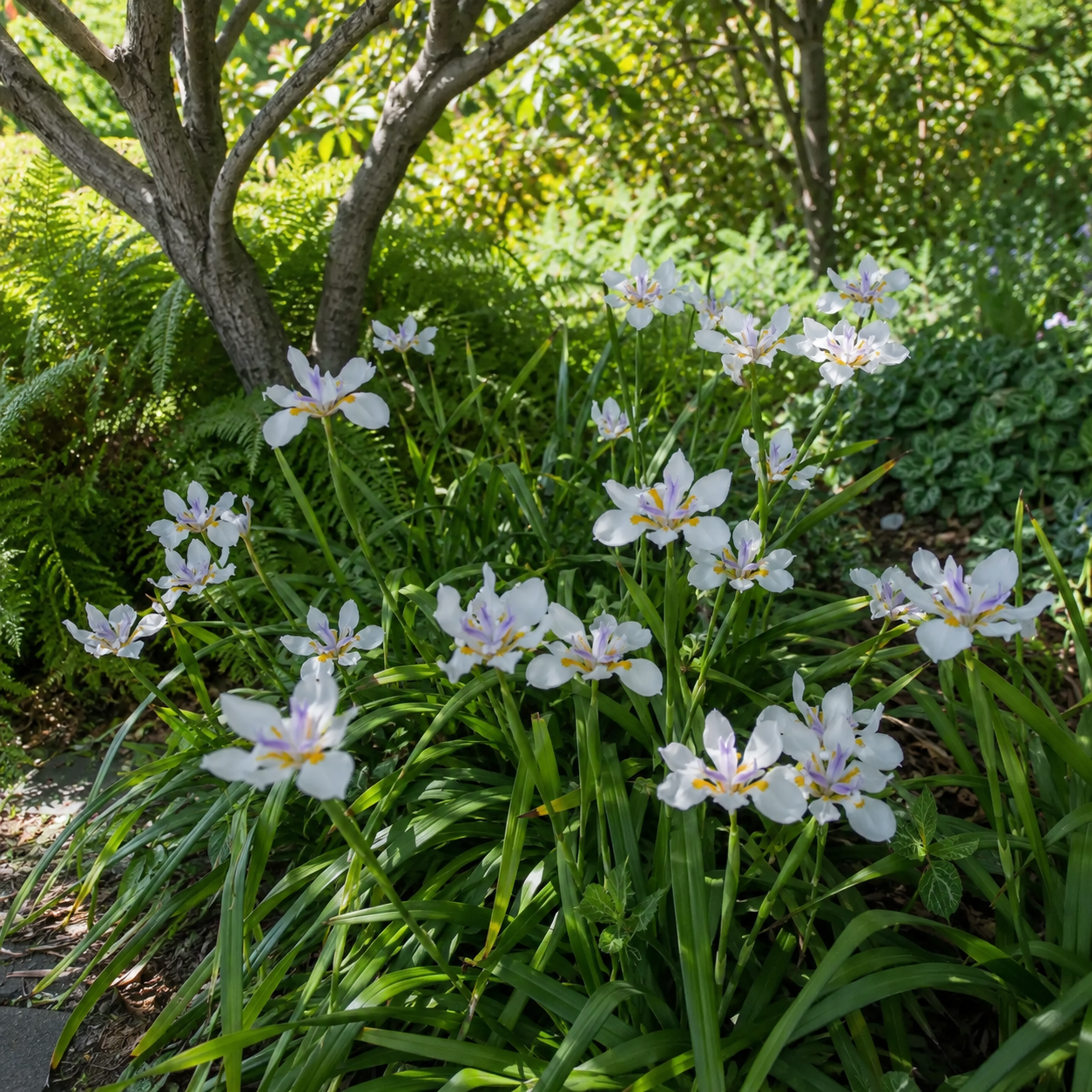 Iris Plants Live, 4-8" Tall African White Iris Plant, Fast Growing, Elegant White Flowers, for Walkway Borders and Patio Pots