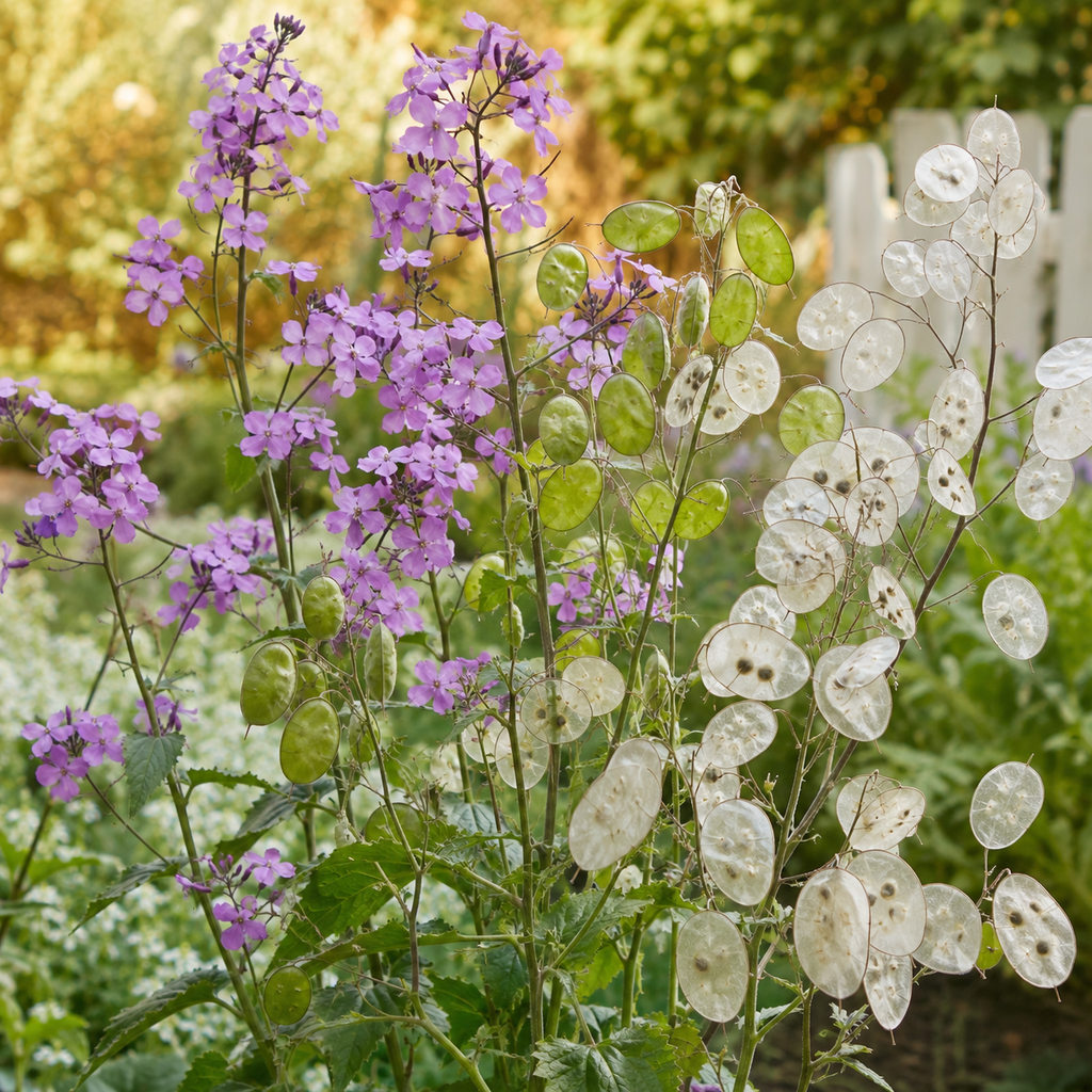 150 Money Plant Seeds, Non GMO, Heirloom Lunaria biennis Seeds, Unique Silver Dollar Honesty Flower, for Spectacular Dried Floral Home Decor