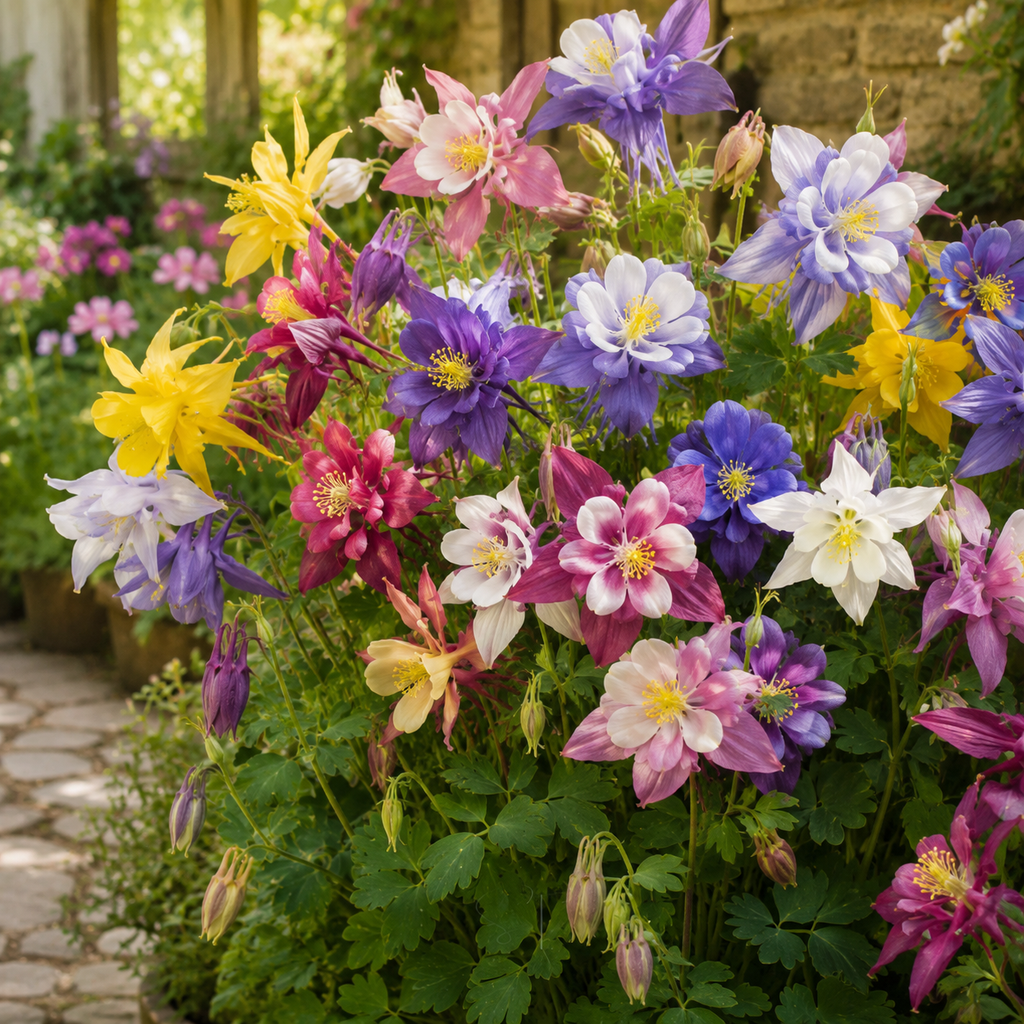 240 Pcs McKana Giant Columbine Seeds, Heirloom, Aquilegia hybrida Seeds, Fast Growing, Colorful Flower Perennial for Gardens & Landscaping