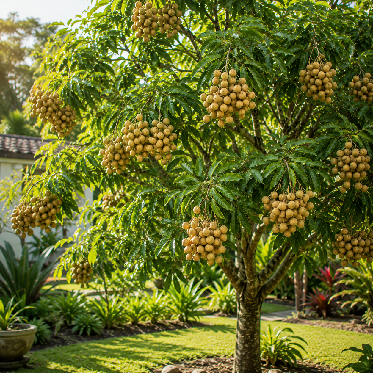 Longan Kohala Live Plant | Sweet Fruit Tree | Large Plant 30-36 Inches Tall | Well Rooted | Easy to Grow (No Ship to CA,HI,AK)
