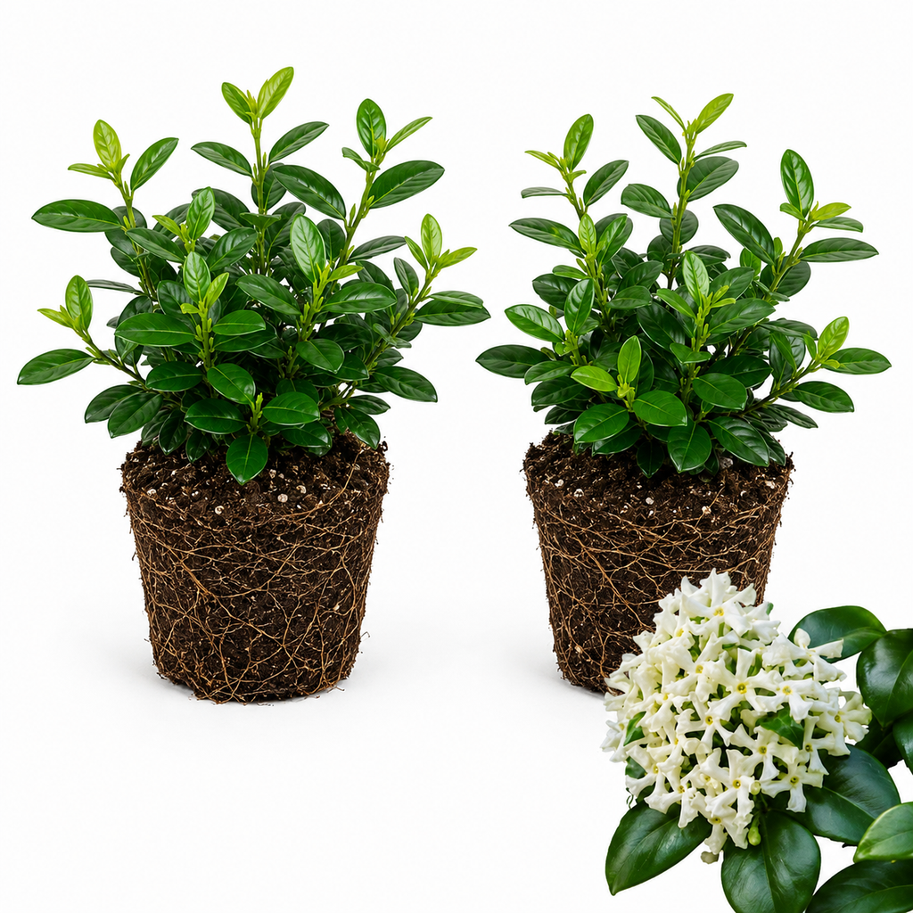 4 Asiatic Jasmine Minima Plants, 4-6 Inch Tall, Fast Growing Ground Cover Plant, Grow Robust Dense Foliage Carpet for Landscape