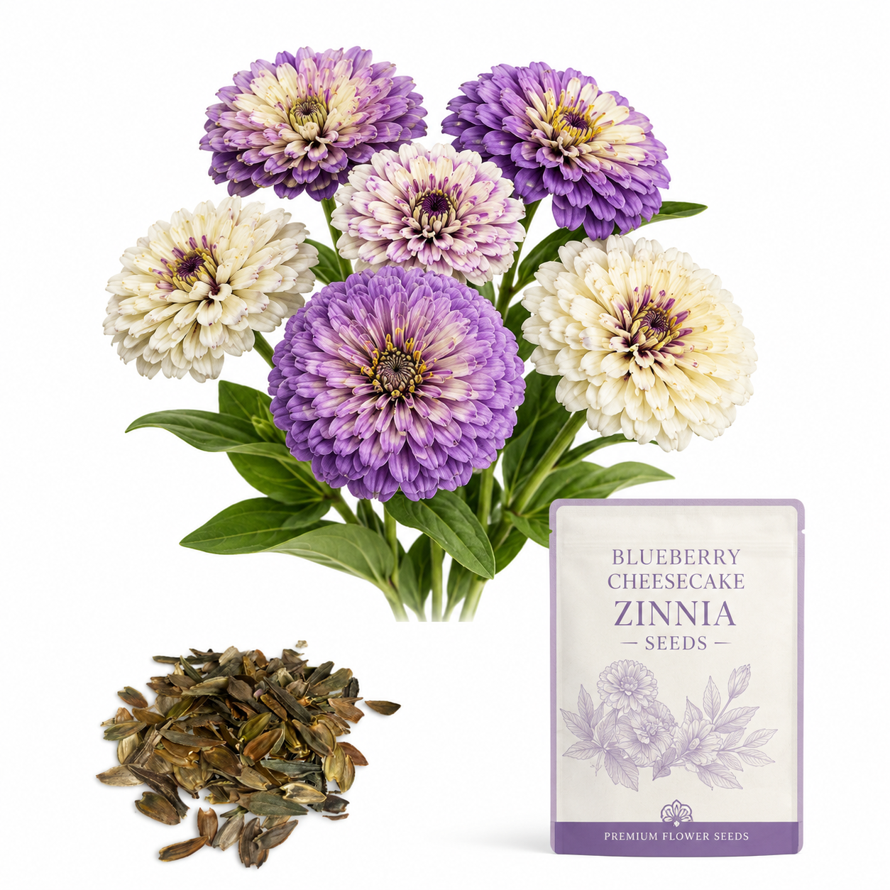 100 Zinnia Seeds Mix, Non-GMO Zinnia elegans, High Yield, Easy to Grow, Vibrant Colorful Flower Mix for Cut Garden
