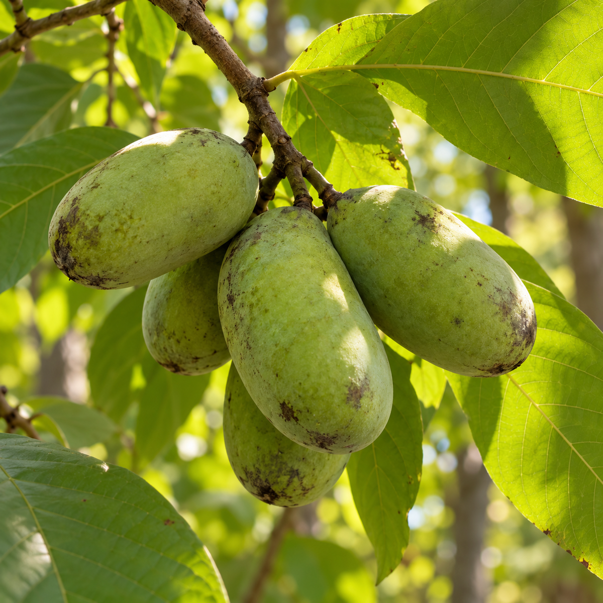Pawpaw Tree Live Plant, 12 to 18 Inch Tall, Well-Rooted in 1 Quart Container, Cold-Hardy Edible Plant for Home Landscapes