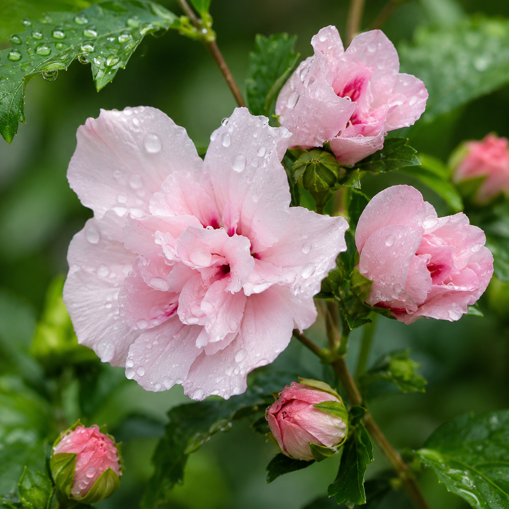 2 Pink Hibiscus Althea Live Plants for Planting | 12–18 Inch Tall | Pink Flowering Rose of Sharon Trees for Outdoor Gardens & Privacy Screens
