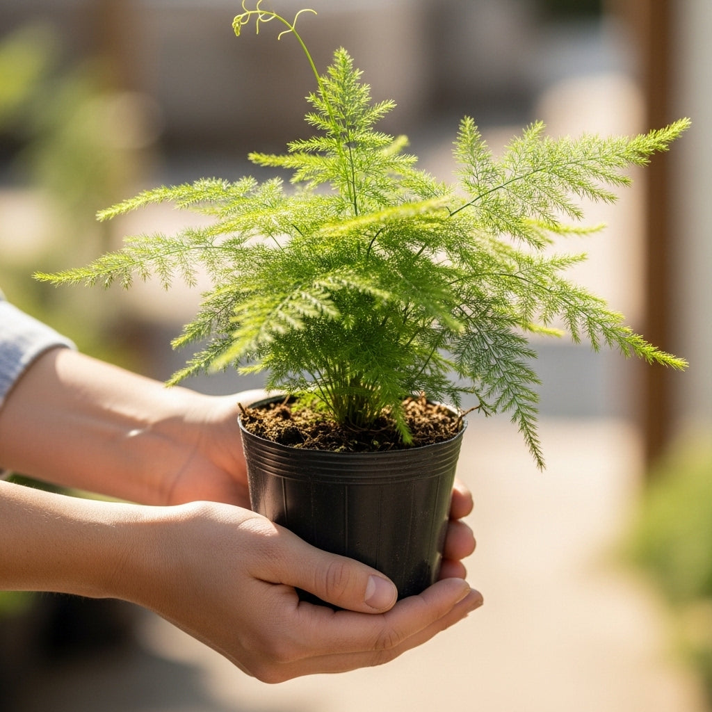 Asparagus Fern Live Plants in 4’’ Inch Pot | Soft Feathery Asparagus Setaceus | Easy-Care Indoor Houseplant for Home & Office Décor