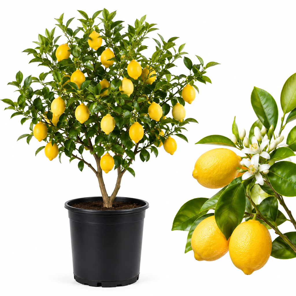Live Meyer Lemon Tree | 1–2 Ft Tall Citrus Plant | Sweet, Juicy Lemons for Cooking, Drinks, and Home Gardening (No Ship to CA,HI,AK)