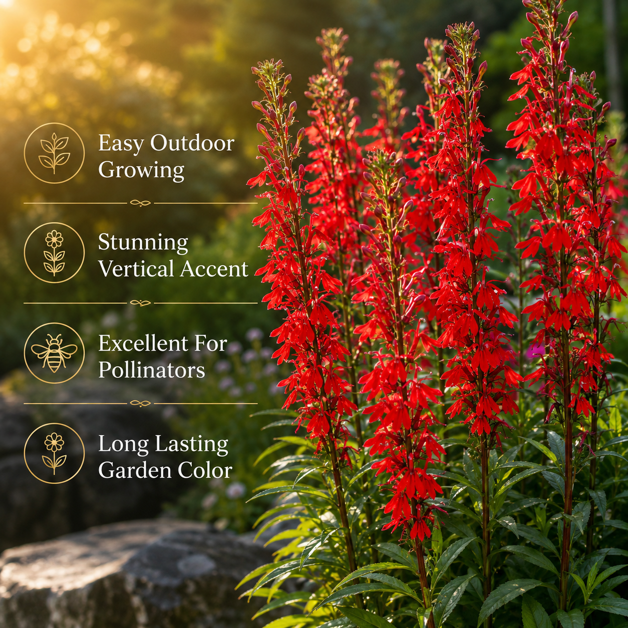 750 Cardinal Flower Seeds for Planting Outdoors, Non-GMO Lobelia cardinalis Seeds, Heirloom, Easy Care, High Yield, Perennial Wildflower Seeds
