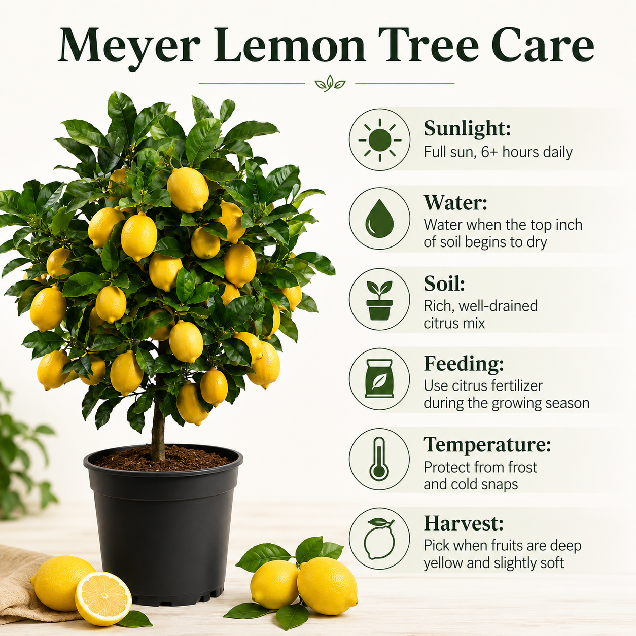 Meyer Lemon Tree Live for Planting | 1–2 Ft Live Citrus Plant | Easy-Grow Fruit Tree for Indoor or Outdoor Houses (No Ship to CA,HI,AK)