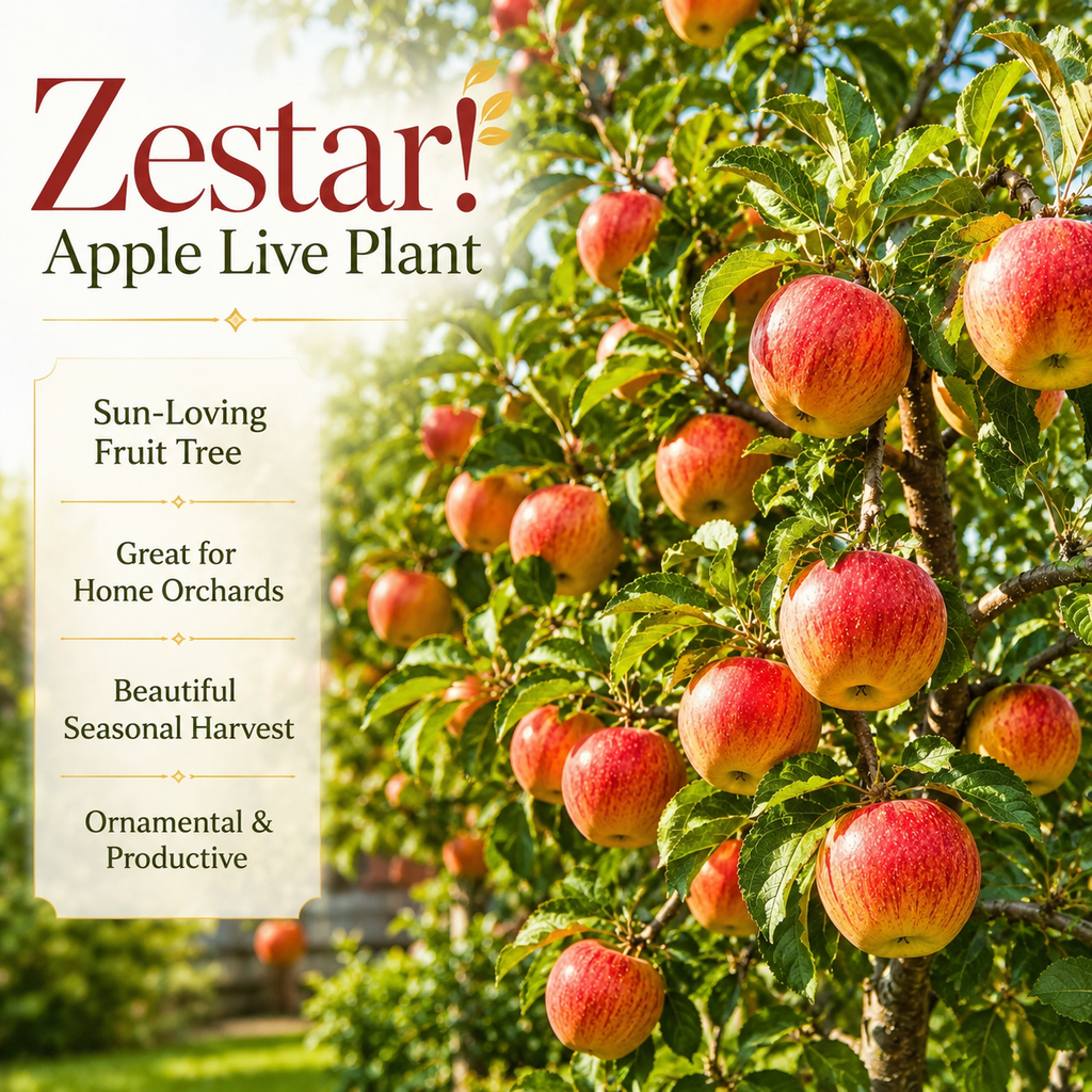 Zestar Apple Tree Live Plant in 3 Gallon Pot - Fast Growing Apple Trees Live Plants Ready to Fruit, Perfect for Home Backyard and Garden (No Ship to CA, HI, AK)