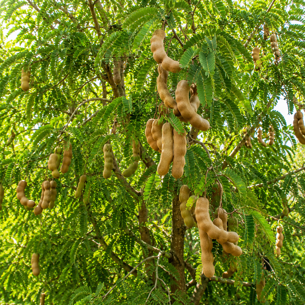 Sweet Tamarind Live Plant, 1 Gallon Pot, 1 Feet Tall, Potted Tropical Fruit Tree Starter for Backyard and Large Containers (No Ship to CA, HI, AK)