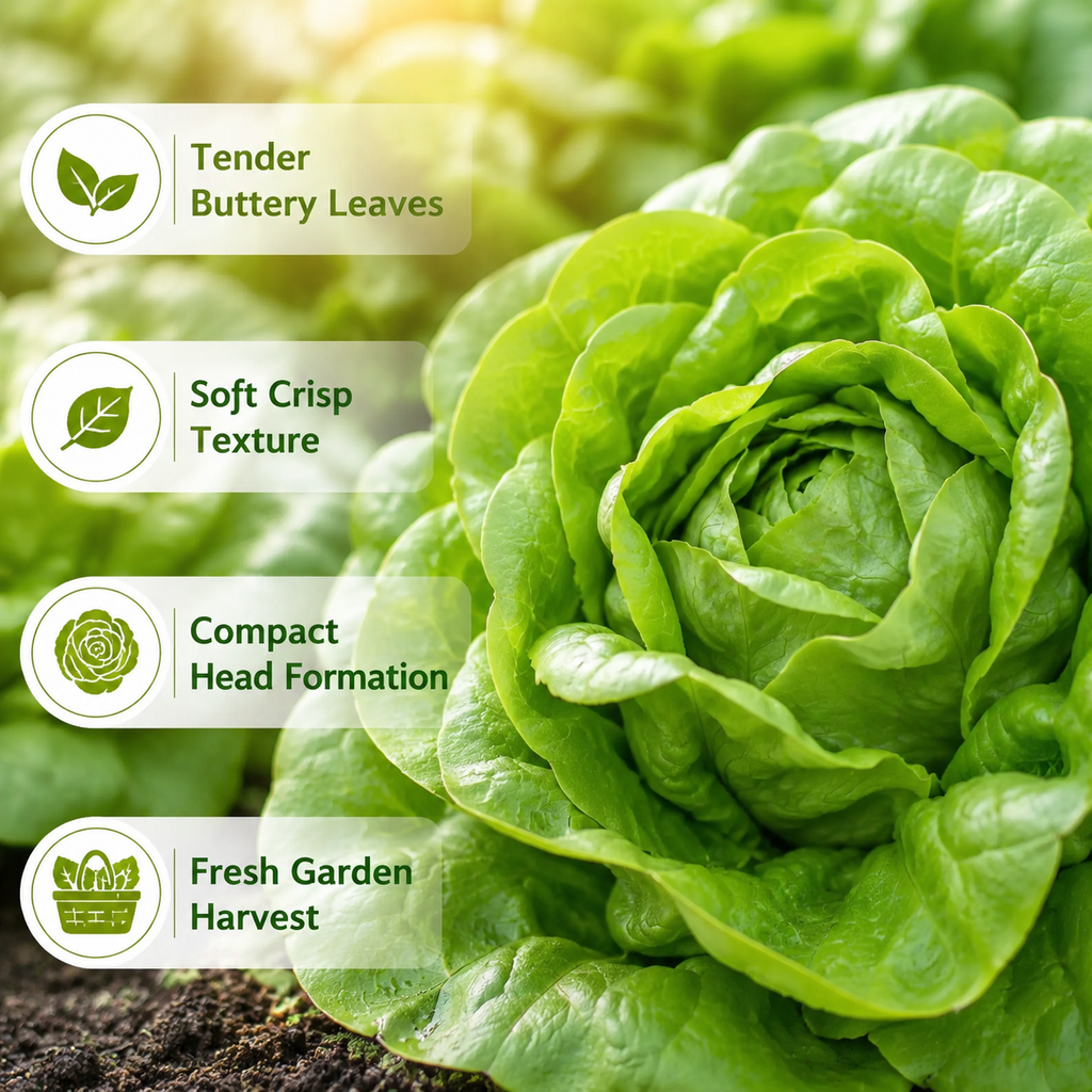 1500 Buttercrunch Lettuce Seeds for Planting, Non GMO, Heirloom, Easy to Grow, Delicious Tender Greens, Ideal for Raised Beds, Containers & Gardens