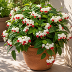2 Count Clerodendrum Bleeding Heart Live Plant | Tropical Vine with White Blossoms |4 to 5 Inch Tall Starter Plant | Well Rooted