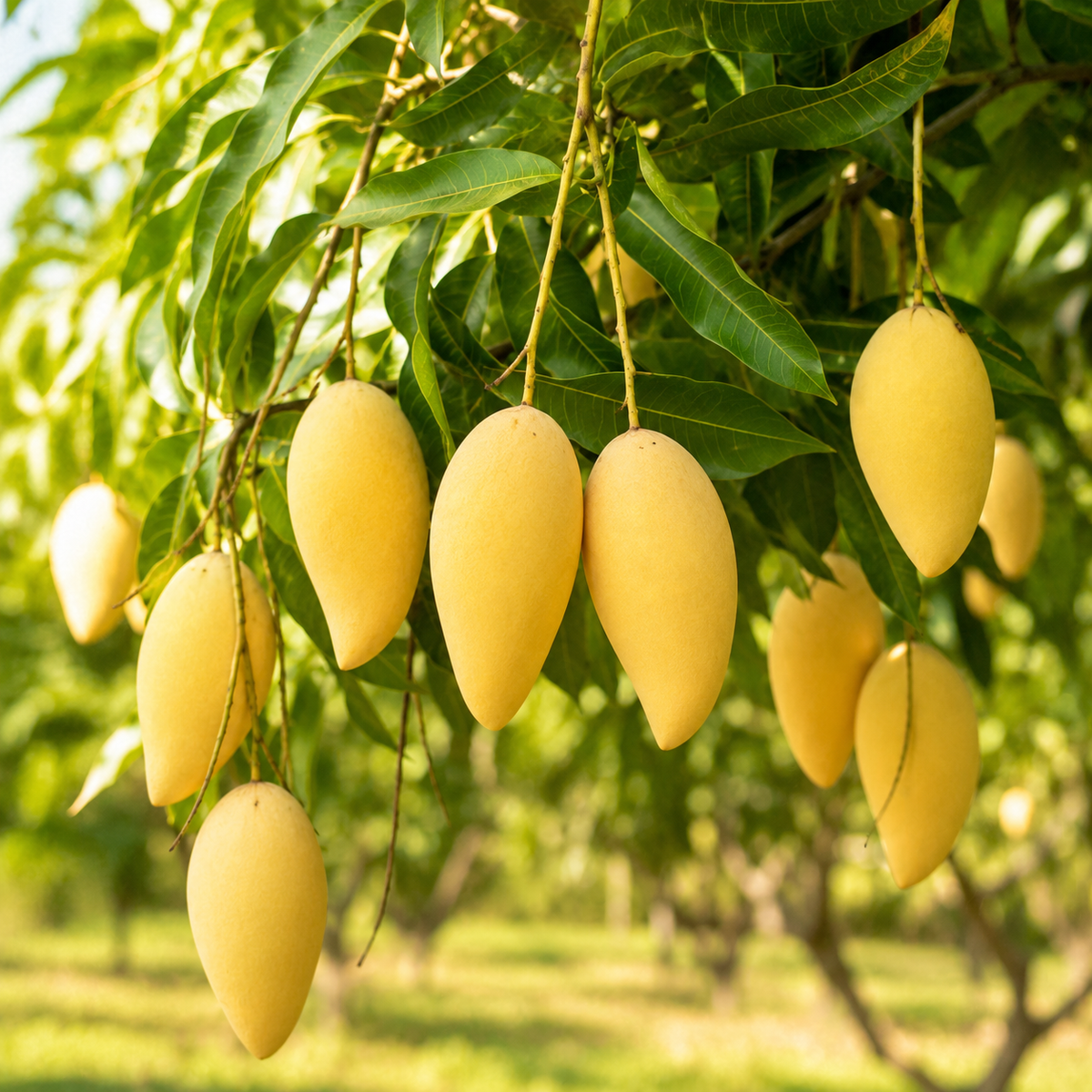 Grafted NAM Doc Mai Mango Tree Live Plant | 2.5–3 Ft Tropical Fruit Tree for Planting | Sweet, Low-Fiber Mango Variety for Home Gardens (No Ship to CA,HI,AK)