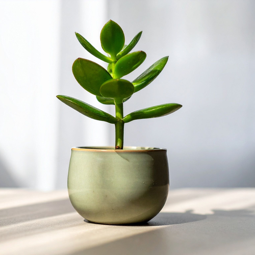 Jade Plant Live, Crassula Ovata in 2 Inch Pot, Air-Purifying, Low Maintenance, Perfect for Home and Office Décor, Easy Care Starter Plants