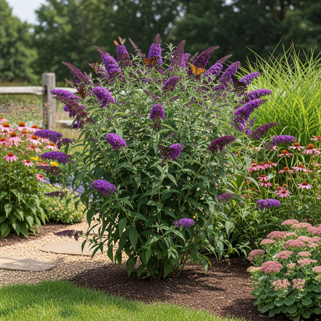 Black Knight Butterfly Bush Live Plant | 4 Inch Tall Buddleia | Flowering Shrub with Deep Purple Blooms | Easy to Grow Plant for Outdoor Gardens & Borders