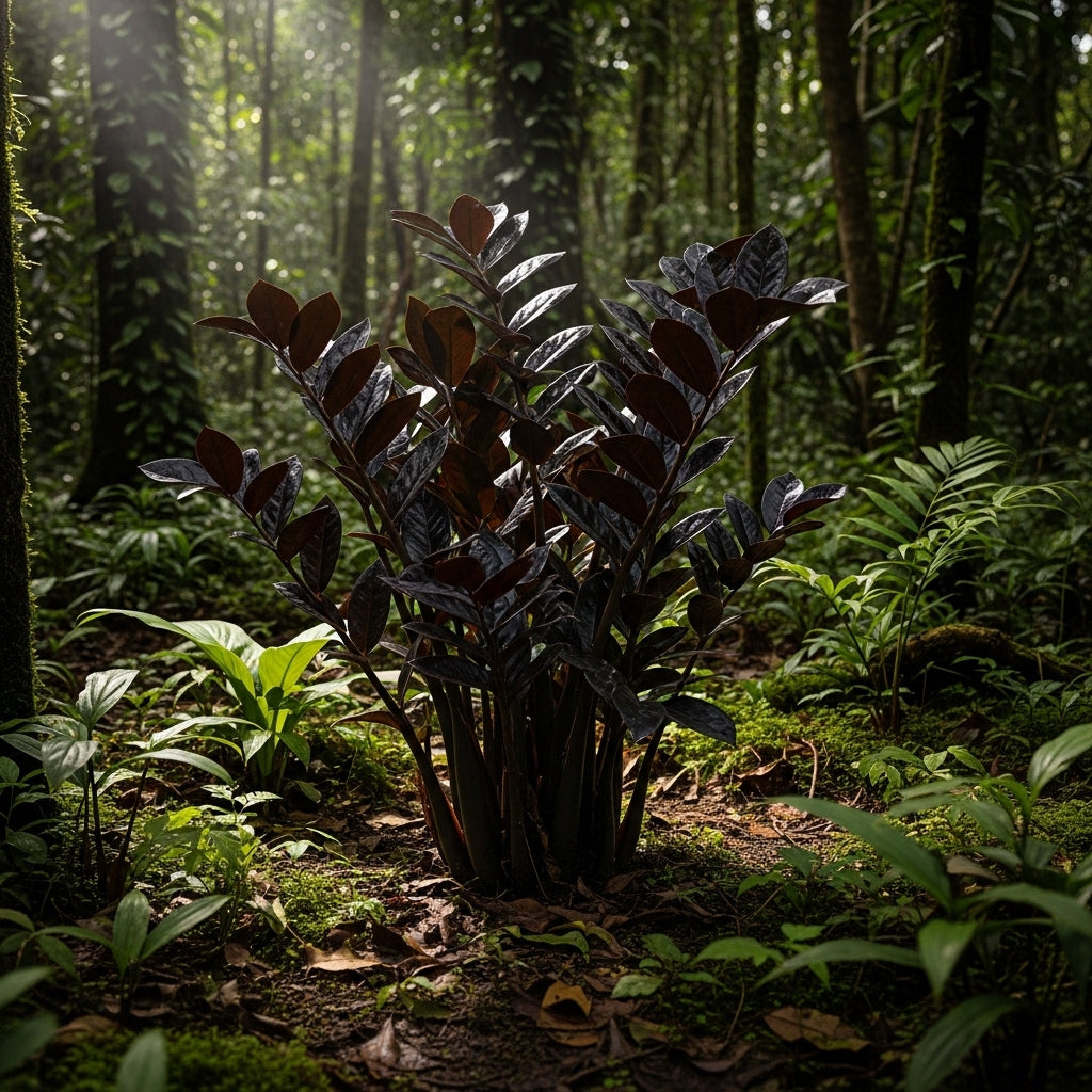Black ZZ Plant Live in 6’’ Inch Pot | ZZ Plants Live House Plants with Rich Dark Leaves | Low-Maintenance Indoor Plant with Striking Dark Foliage | Perfect for Desks, Shelves & Living Spaces.