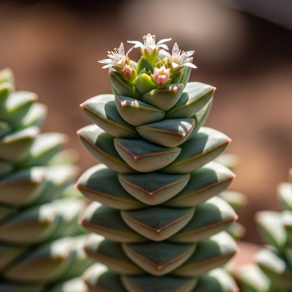 Live Succulent Crassula, Buddha's Temple Succulent in 2 Inch Pot, Low Maintance, Perfect for Indoor Accent Décor, Minimalist Spaces & Gift Giving
